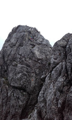 3. Seillänge, schwieriger Riss (3+)