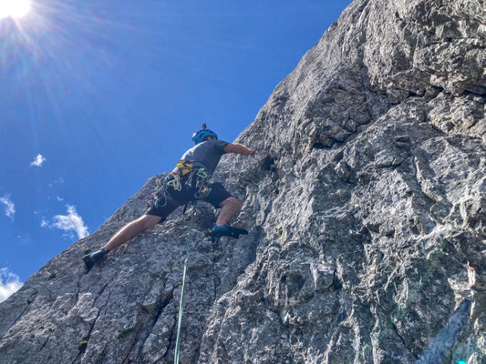 in der kurzen 8. Seillänge