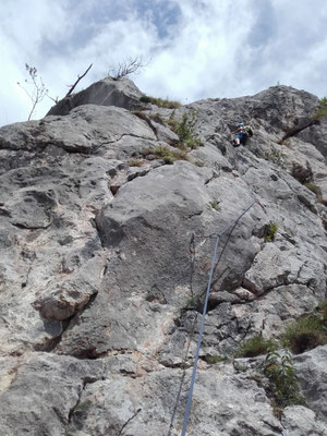 7. Seillänge, steiler und plattig