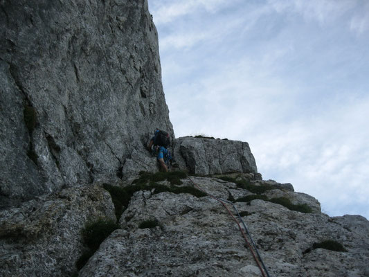 auf der breiten Rampe der 3. Seillänge