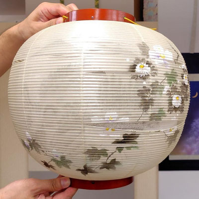 盆提灯修理 行灯 絵入り 修理前
