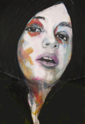 Portrait - unknown model - 160517  Acrylics on canvas 160 × 110 × 4 cm