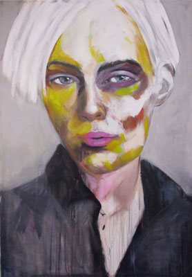 unknown model - black eye 120517  Acrylics on canvas 160 x 110 x 4 cm   > SOLD <