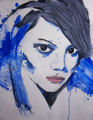 Mademoiselle de France # 42 - acrylics on paper 65 x 50 cm   > SOLD <