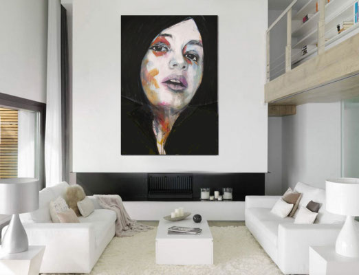 Portrait - unknown model - 160517  Acrylics on canvas 160 × 110 × 4 cm