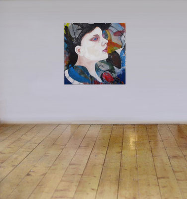 Portrait study - The Painter - Acrylics on canvas 100 × 100 × 4 cm