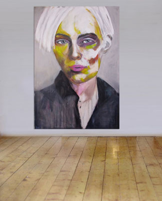 unknown model - black eye 120517  Acrylics on canvas 160 x 110 x 4 cm   > SOLD <