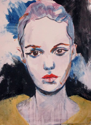 Mademoiselle de France # 46 - acrylics on paper Größe : 65 x 50 cm   > SOLD <