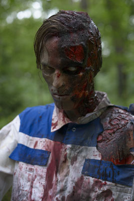 Zombie Verbrennungs Make Up, Gelatine Prosthetics