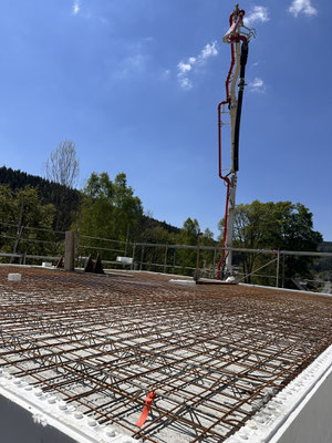 Betonage der Decke