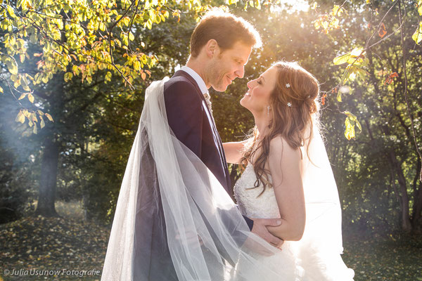 Braut und Bräutigam, Hochzeitsfoto beim Schloss Schadau