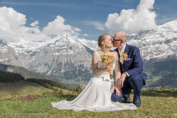 Hochzeitskuss auf 1800 Meter, Bussalp