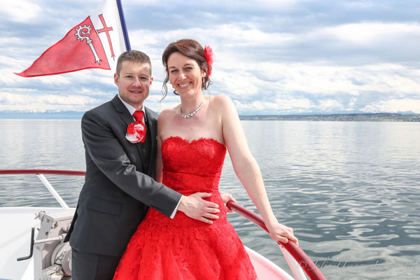 Brautpaarshooting auf dem Schiff, Bodensee