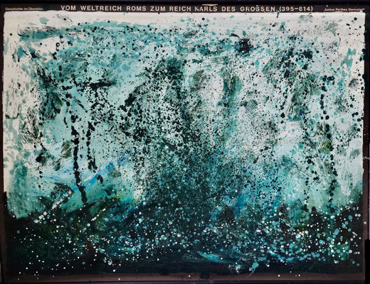 Weltreich Rom 395 - 814 / 170 x 230 cm oil on schoolmap