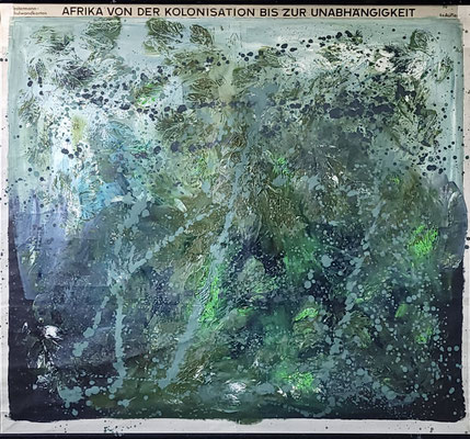 Kolinisation Afrikas 190 x 210 cm oil on schoolmap