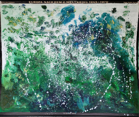 Europa 1945 - 1970 / 190 x 250 cm oil on schoolmap