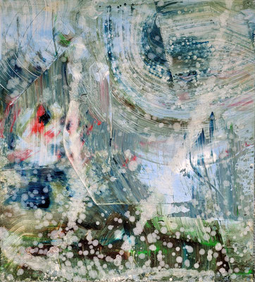 intimate distance 125 x 120 cm, oil on aluminium