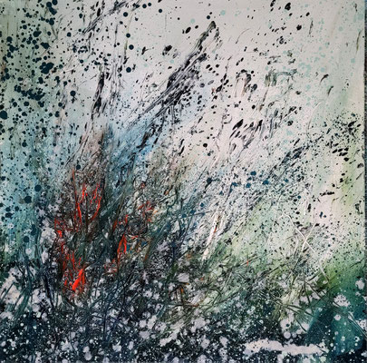 mental brushwood 100 x 100 cm oil on canvas