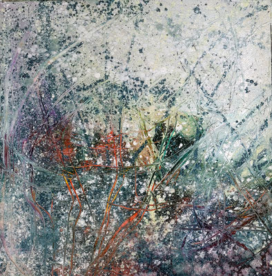 anxiety flowers 1 100 x 100 cm oil on canvas