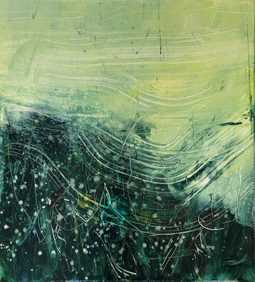 requiem for a meadow 3 125 x 120 cm, oil on aluminium