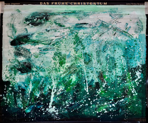 Frühes Christentum 170 x 200 cm oil on schoolmaps