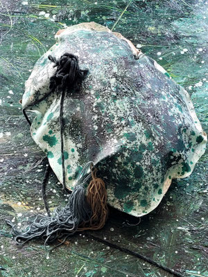 mens volubilis 1 30 x 20 x 20 cm, oil, wool on canvas