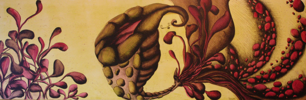 Acryl/Tusche, 50cm x 150cm, Kirsten Packert