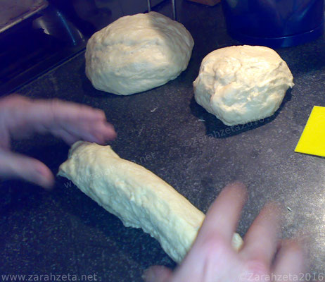 Portionierter Brotteig