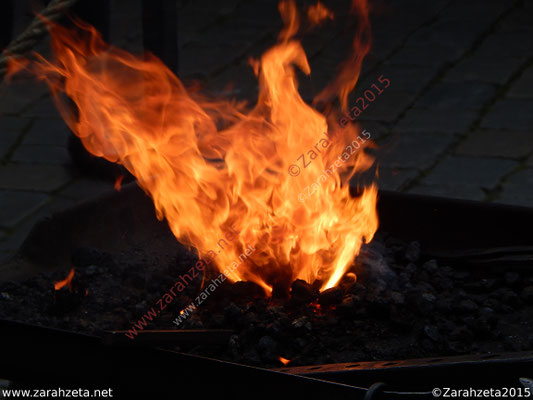 Feuer und Flamme einer Esse