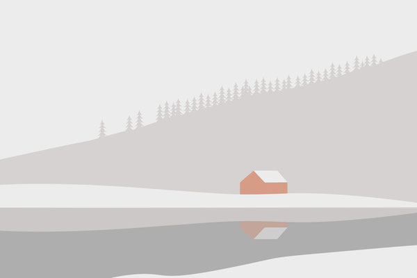 A foggy day at the lake