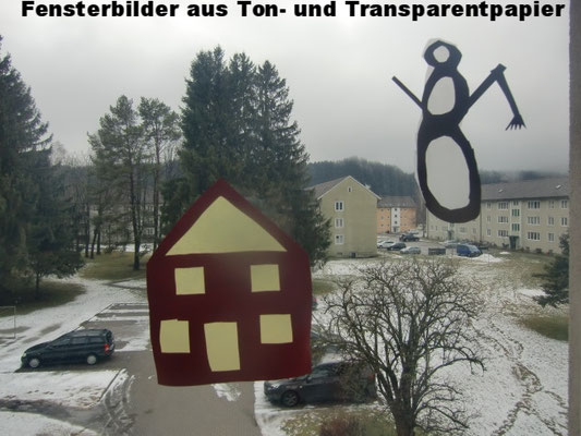 Fensterbilder aus Ton- und Transparentpapier