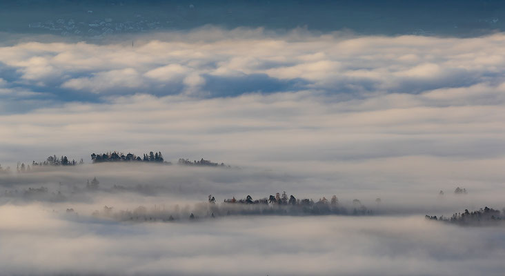 Sicht vom Bachtel ins Tal bei einer Inversionswetterlagen, momente-der-schoepfung.ch