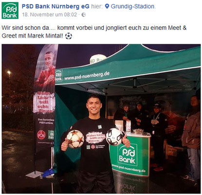 Fußball-Freestyler Saki CR7-Double bei PSD Bank Stadion Promotion im Grundig-Stadion Nürnberg