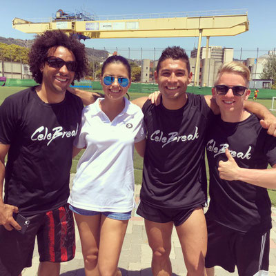Teamfoto beim CeleBreak Fußball-Event in Spanien – Teilnehmer und Crew