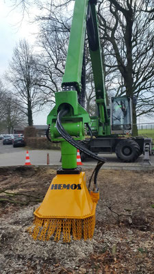 Hemos stobbenfreeskop S650-110 | Gemonteerd aan Sennebogen 718M van Baumdienst Enbergs GmbH (Bottrop-Kirchellen, Duitsland. jan 2015)