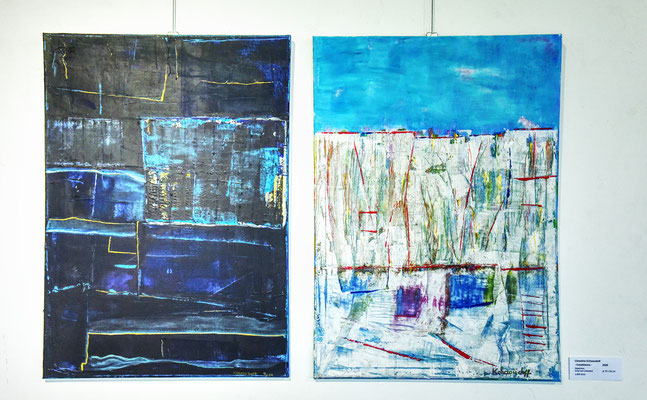 Clementine Kchaoudoff      - Casablanca -      Diptychon        Acryl auf Leinwand    je 70 x 50 cm