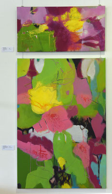 Kerstin Mors   oben: -Summertime-  Acryl, Mischtechnik  40 x 80x cm.   unten: -Feels like Spring-  80 x 120 cm