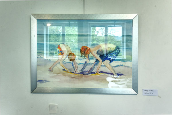Gerda Efrat      - Am Strand -   Aquarell      50 x 070 cm