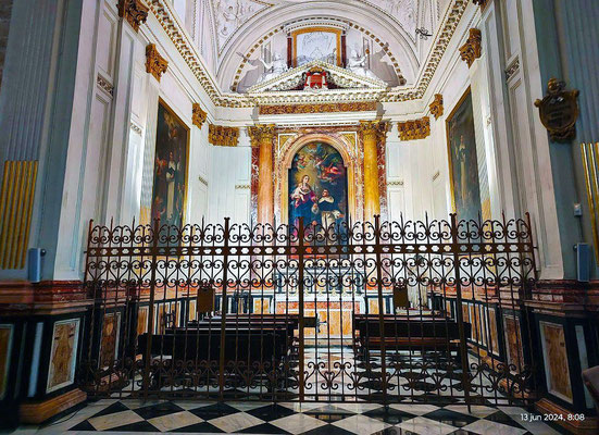 Aparición de la Virgen María a san Vicente Ferrer, Óleo de Vicente Inglés. 