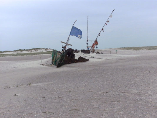 Wrack am Inselende im Osten Norderneys