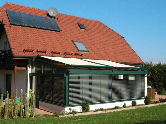 Wintergarten Holz Alu bei Hindlingen (Frankreich)