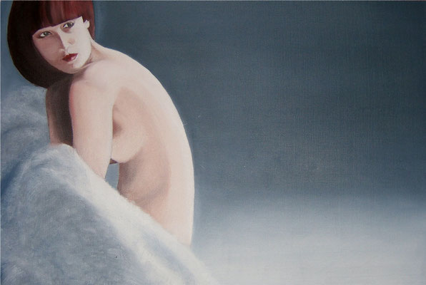 Frau mit Pelz, 60x40cm, Öl auf Leinwand (2006)