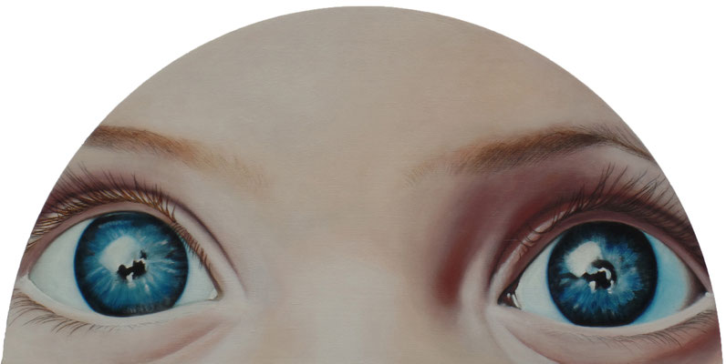 Baby, Halbkreis 80cm breit, Öl auf Holz (2013)