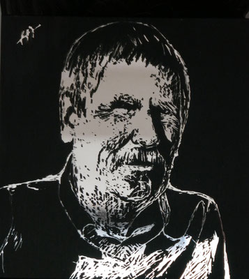 Thorsten Acryl auf  Spiegel, 15x15cm (2020)