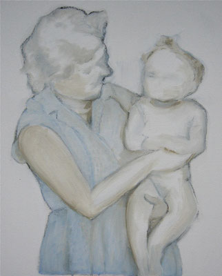 Mutter mit Kind 2, 50x60cm, Öl auf Leinwand (2004)