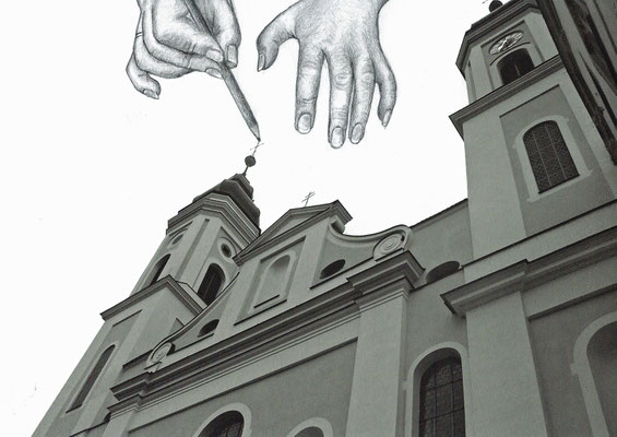 Kunststück 1, Foto und Zeichnung auf Papier, DIN A4 (2021)