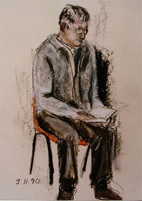 Denkender Mann, 36x48cm, Pastellkreide auf Papier (2009)