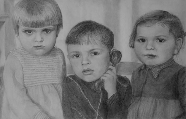 Als wir telefoniert worden sind, 39x28cm, Bleistift auf Papier (1980)