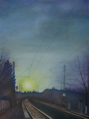 An der S-Bahn, Öl auf Leinwand, 60x80cm (2025)