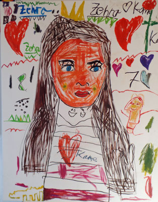 Zehra, 60x80 cm, Öl auf Leinwand (2019), nach einer Zeichnung von Zehra